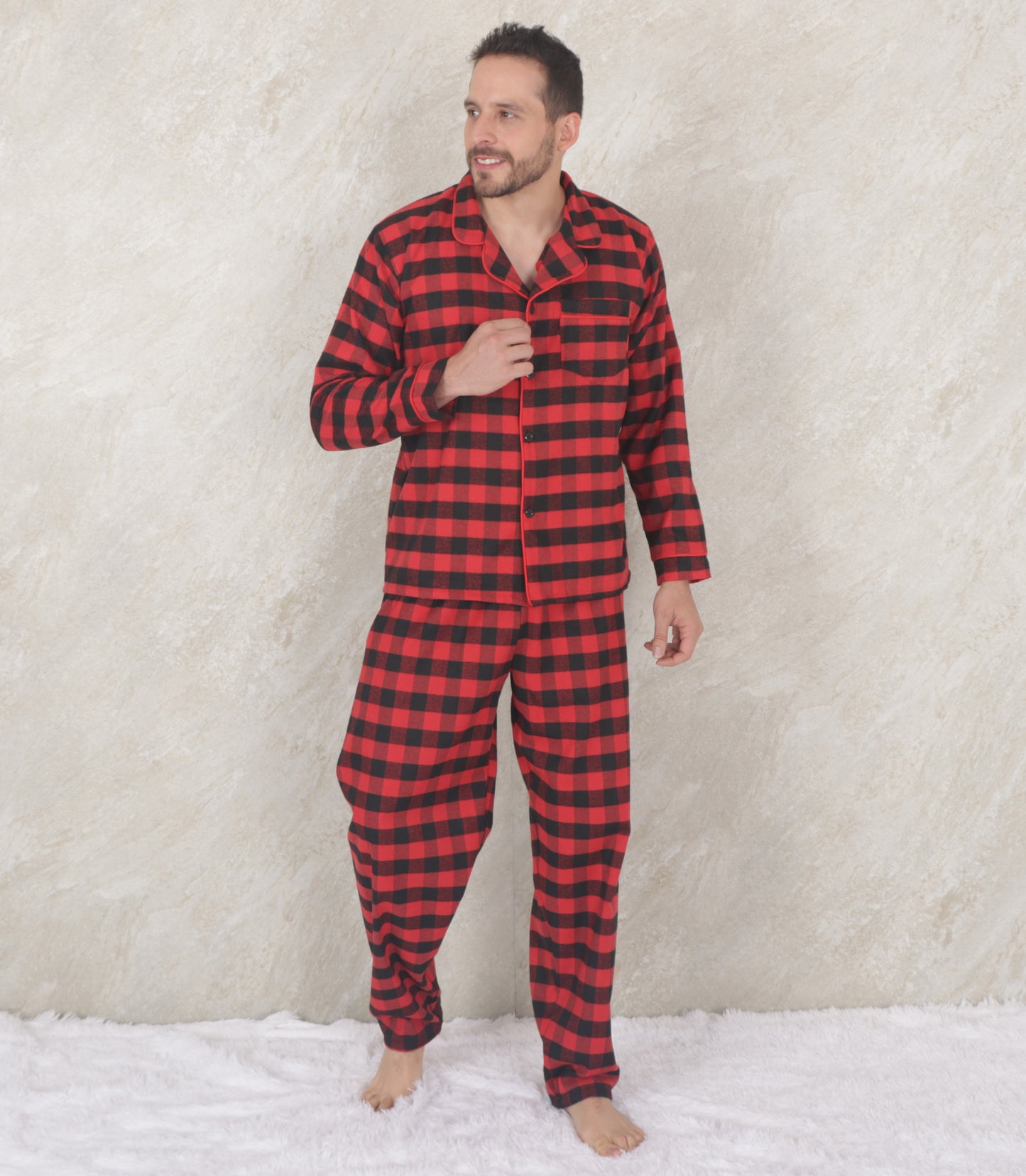 Pijama cuadros hombre