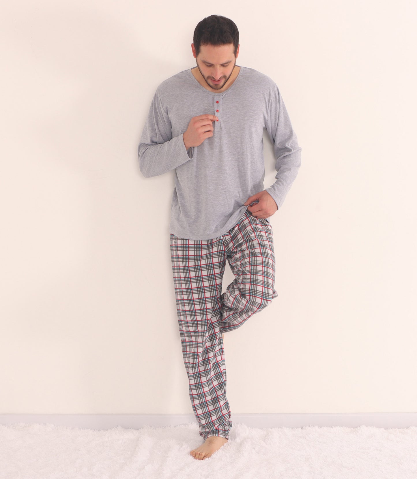 Pijama para hombre pantalón largo y blusa manga larga