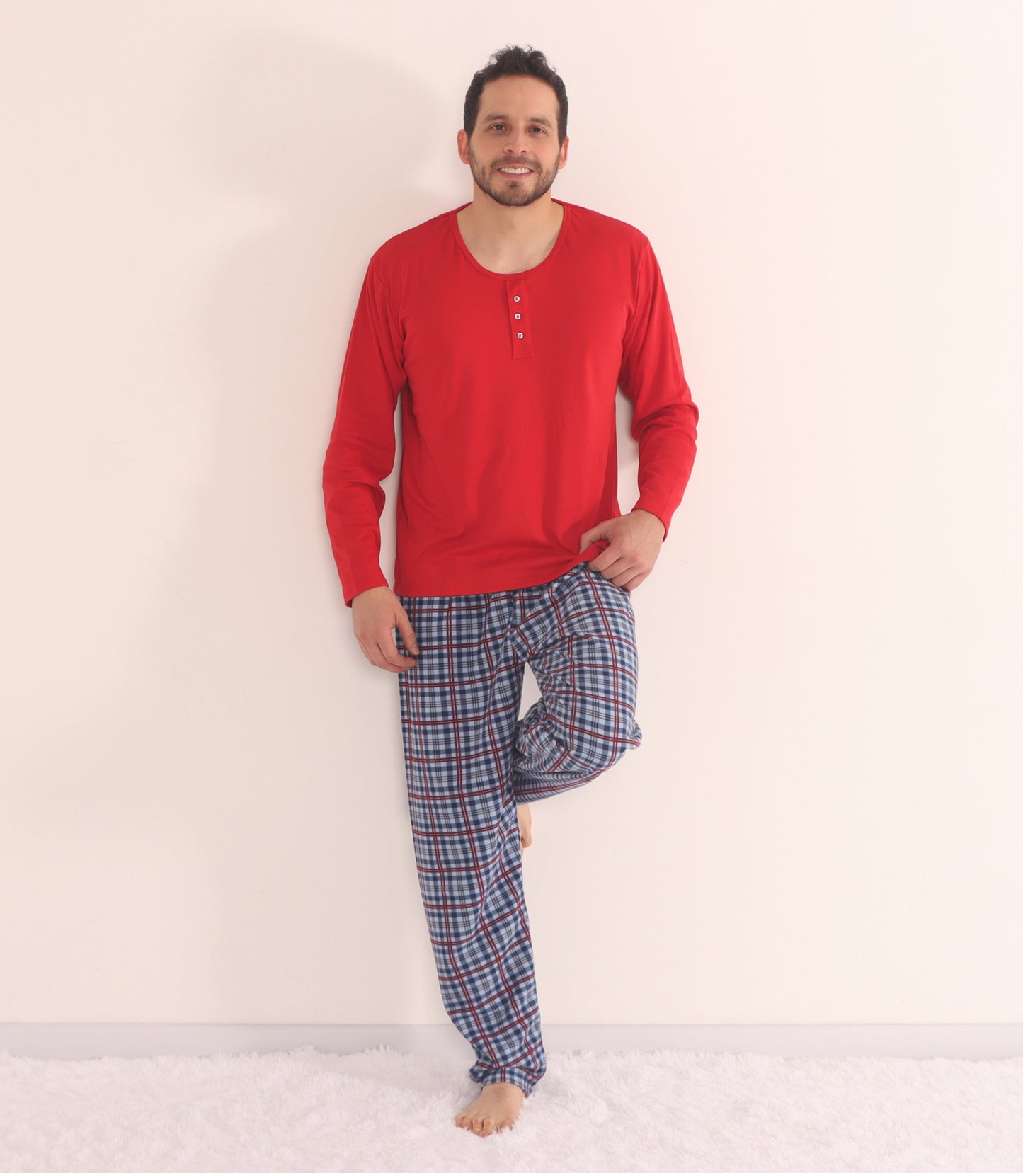 Pijama para hombre pantalón largo y blusa manga larga