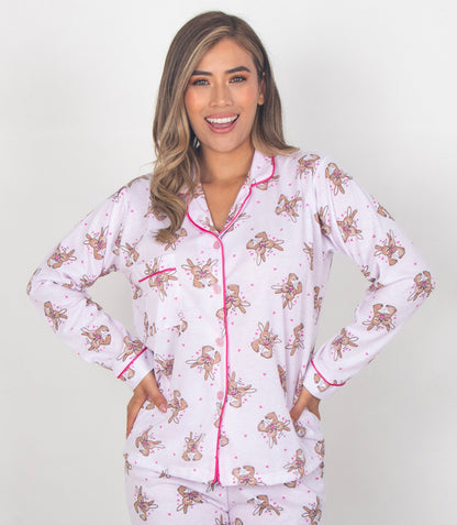 Pijama pantalón  largo y blusa manga larga