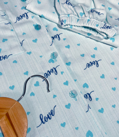 Pijama Clásica en Algodón Doble Punto Labrado