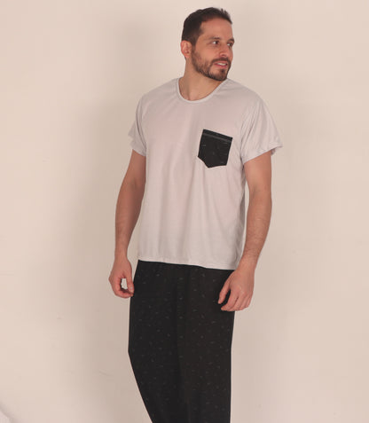 Pijama para hombre manga corta