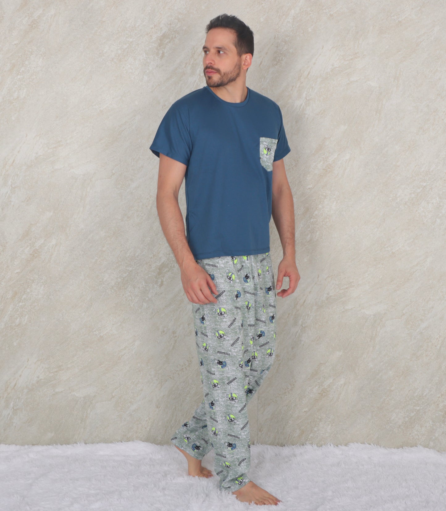 Pijama para hombre manga corta