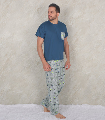 Pijama para hombre manga corta