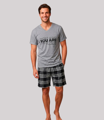 Pijama Short a Cuadros para Hombre