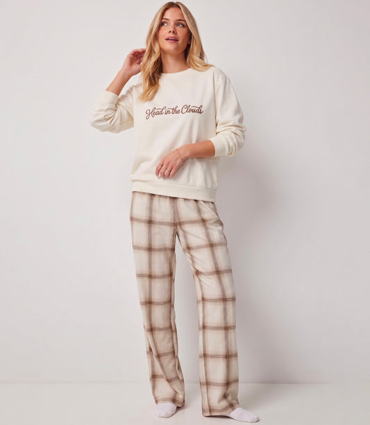 Pijama Térmica para Mujer de Buzo y Pantalón a Cuadros