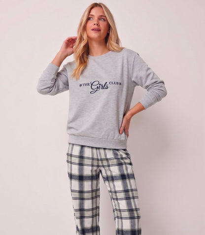 Pijama Térmica para Mujer de Buzo y Pantalón a Cuadros