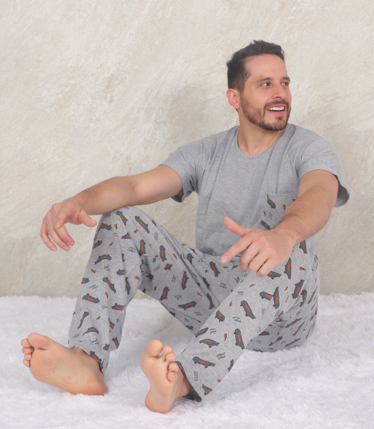 Pijama para hombre manga corta