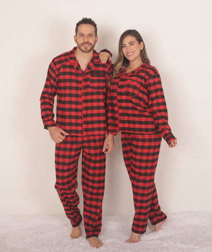 Pijama cuadros rojos