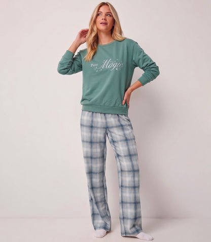 Pijama Térmica para Mujer de Buzo y Pantalón a Cuadros