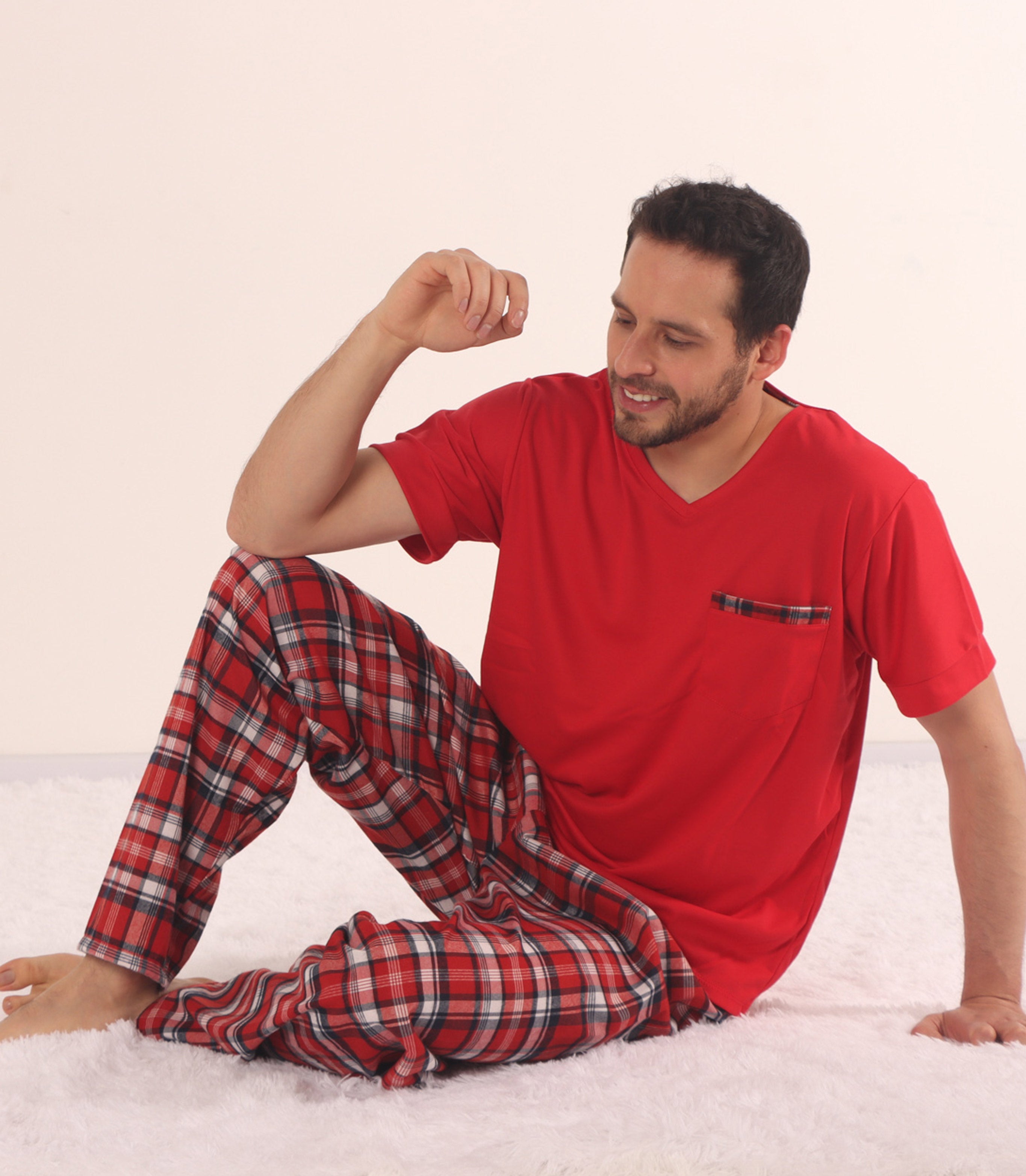 Pijama best sale rojo hombre