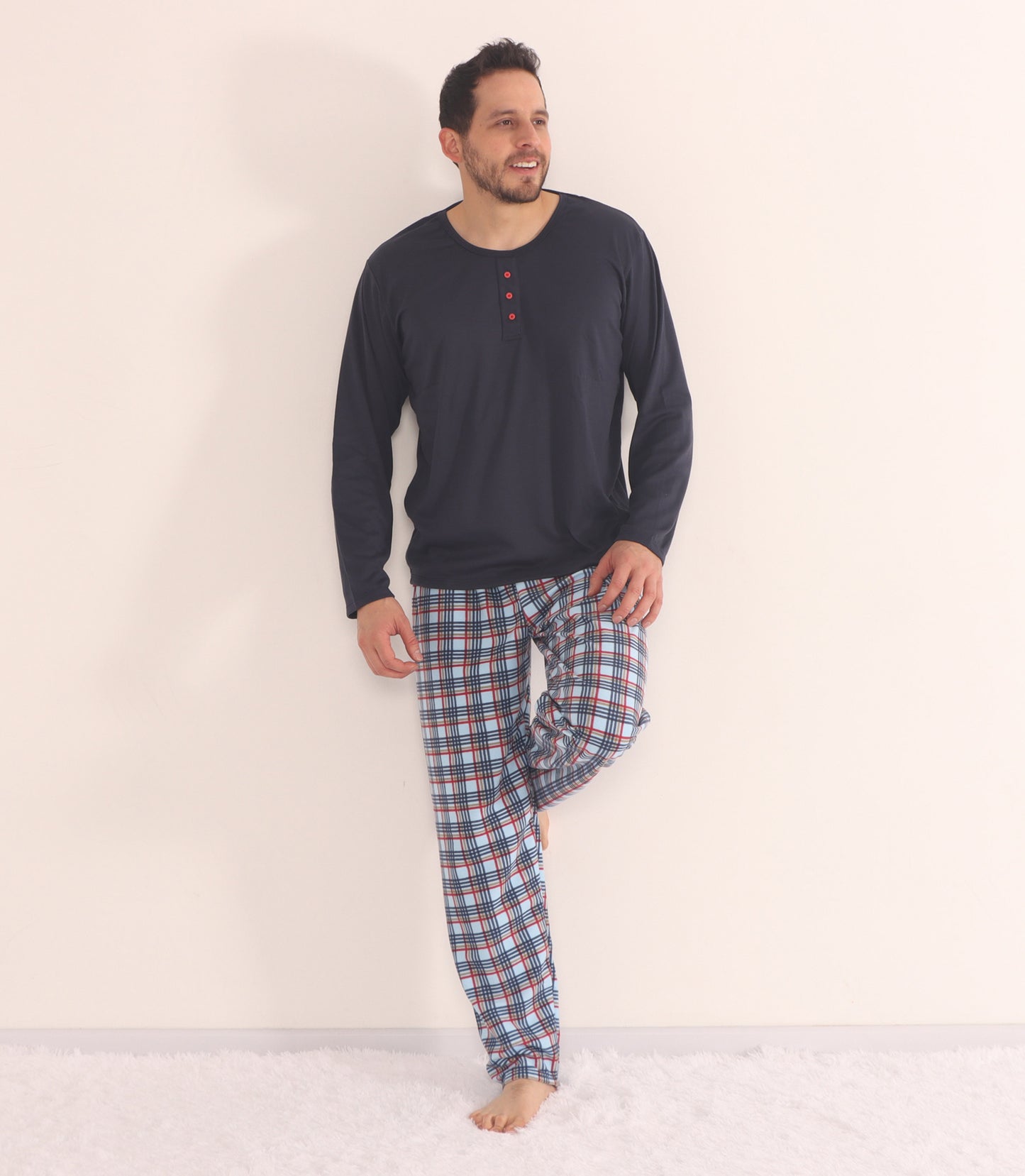 Pijama para hombre pantalón largo y blusa manga larga