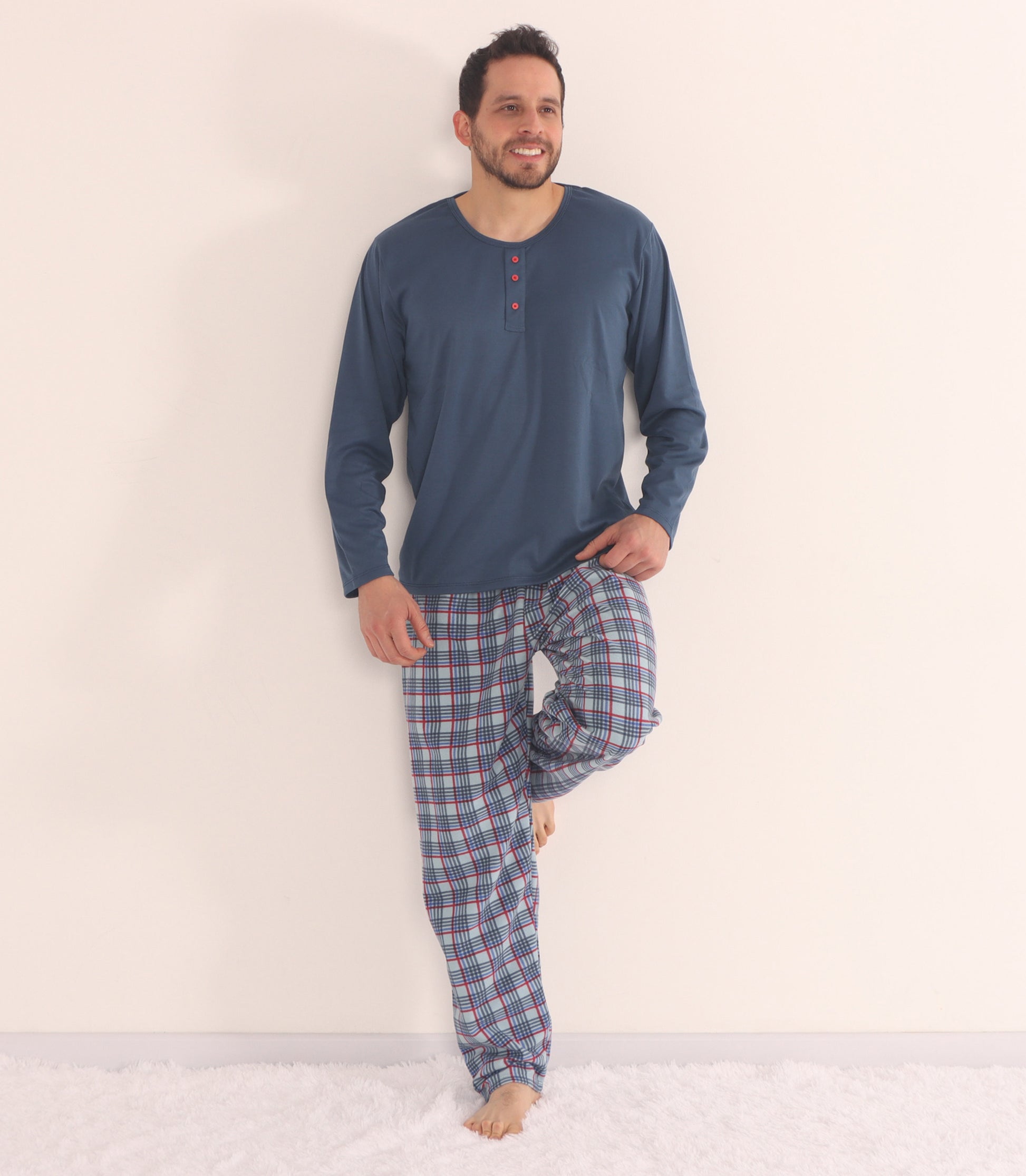Pijama para hombre pantalón largo y blusa manga larga